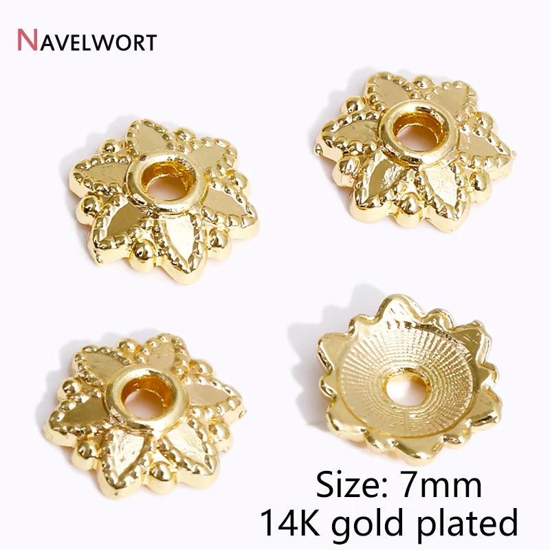 14K/18K Gold Plated Brass Bead Caps,Caps For Beads,Flower Bead Caps For Jewelry Making,Caps For Bracelet,Accessories For Jewelry