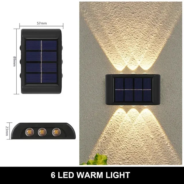 Solar Wall Lamp Outdoor Waterproof Solar Powered Light 4LED Beads UP and Down Illuminate Home Garden Yard Decoration Wall Light