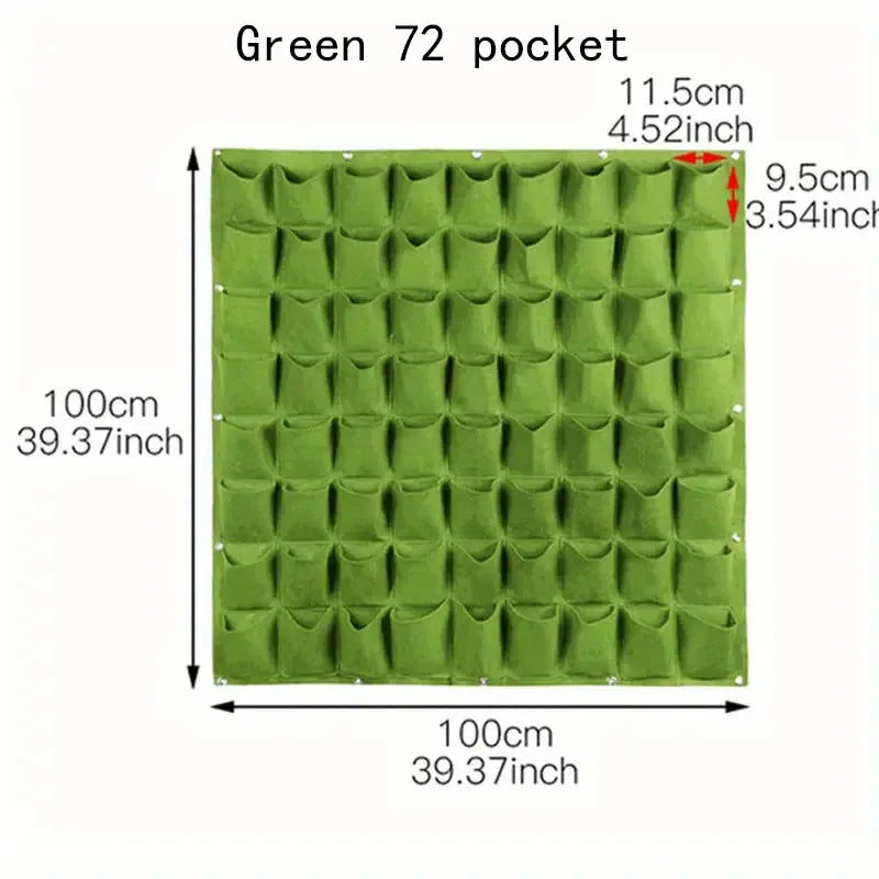 Felt bags suitable for plant planting, vertical wall hanging, balcony greening, flower growth and square multi-mouth felt bags