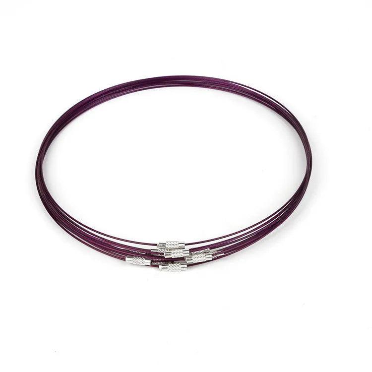 10pcs 46cm No Fade Stainless Steel Wire Necklace Cord  Choker Chain with Brass Screw Clasp For DIY Jewelry Making