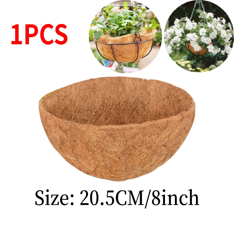 1/2pcs Natural Round Hanging Basket Liner Wall Decoration Coconut Fiber Liner Multifunctional Waterproof Breathable for Garden