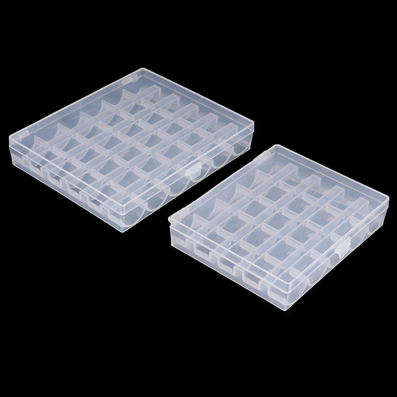 1pcs 25/36 Spools Box Empty Bobbins Case Clear Plastic Organizer Handicraft Sewing Supplies Cop Latch Storage Container Portable