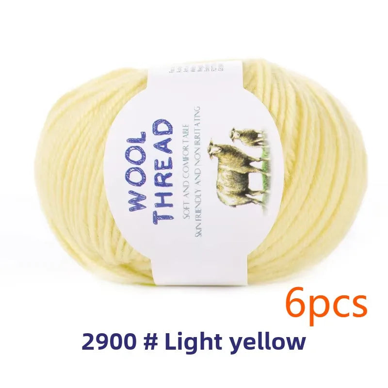 Australian Wool Set Six 300g Soft Colorful Yarn For Knitting