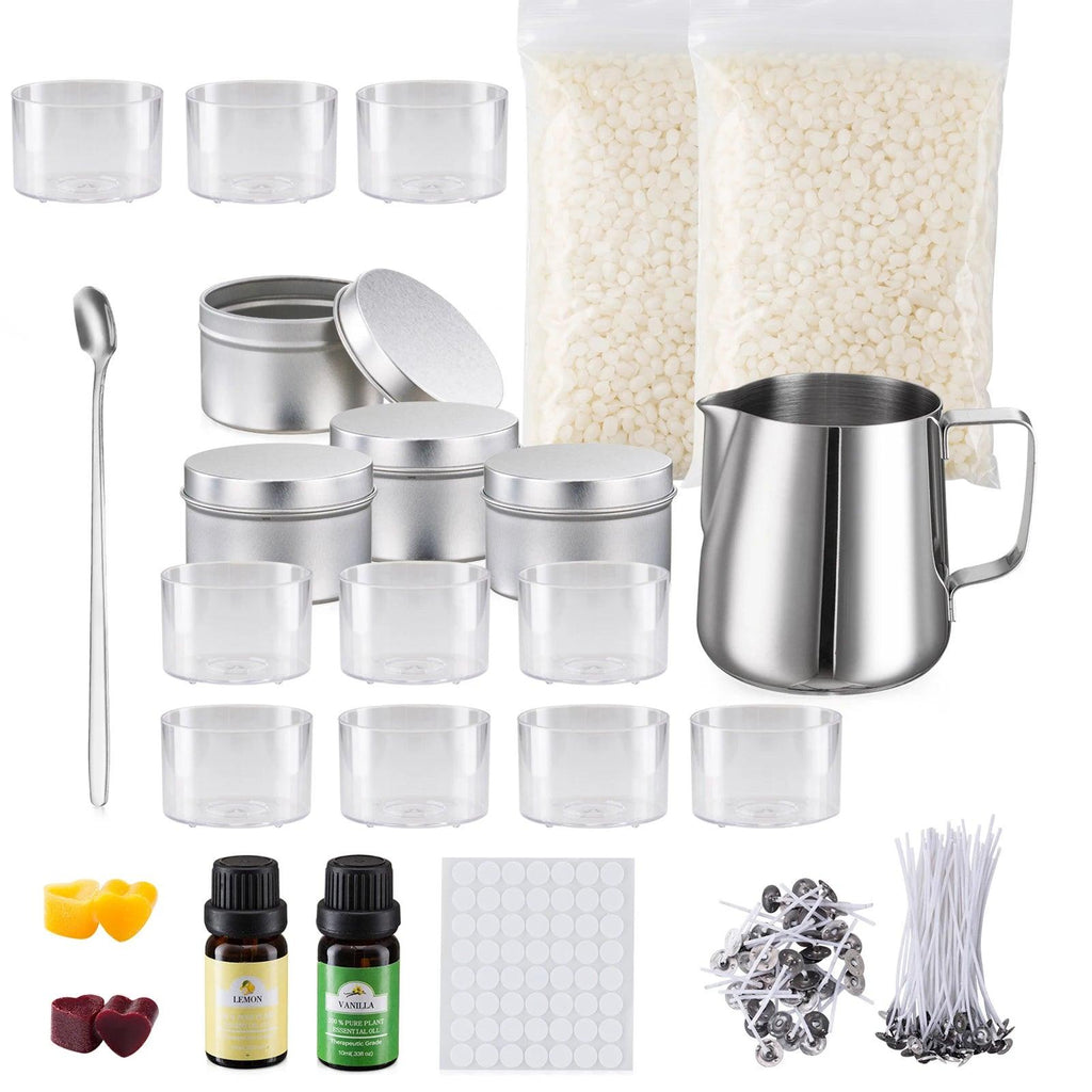 DIY Candle Making Kit Supplies Full Beginners Set Including Beeswax Pot Candle Wicks Candle Dye Wicks Sticker Candle Wicks Holde