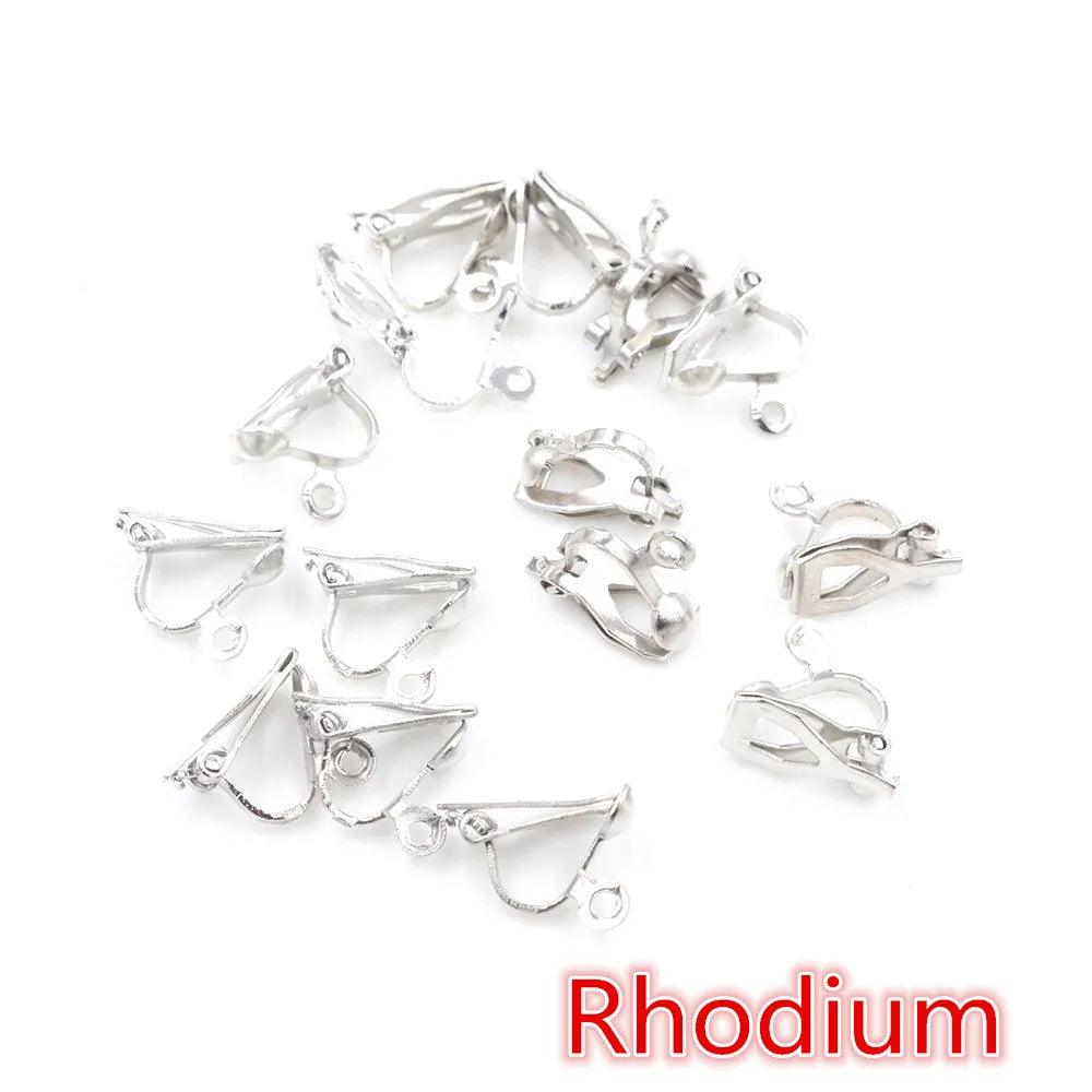 12x5mm 50pcs High Quality 6 Colors Plated Ear Clip DIY Handmade Earrings Findings Jewelry Parts Wholesale