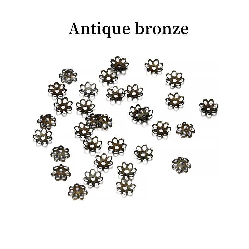 600pcs/Lot 6mm Hollow Flower Metal Filigree Loose Spacer Bead Caps Cone End Filigree For Diy Jewelry Finding Making Supplies