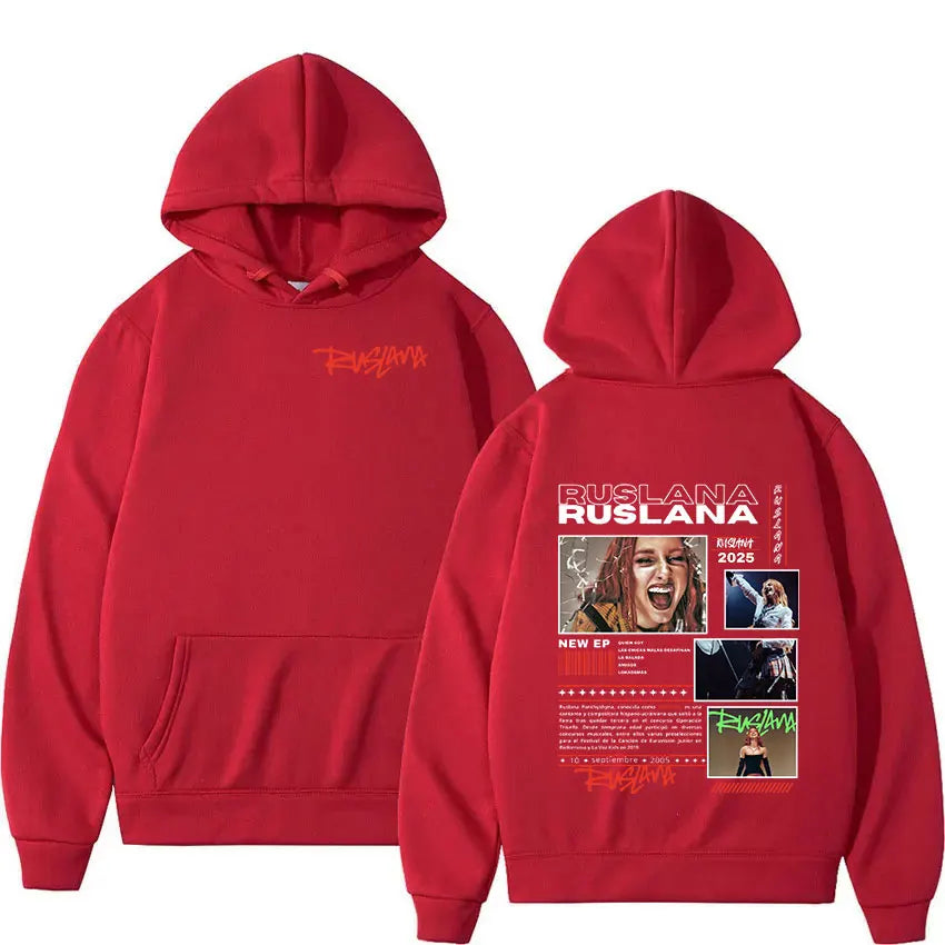 RUSLANA Tour 2025 Album Print Hoodie Men Women Vintage Long Sleeve Fashion Sweatshirt Hip Hop Loose Pullover Hoodies Streetwear