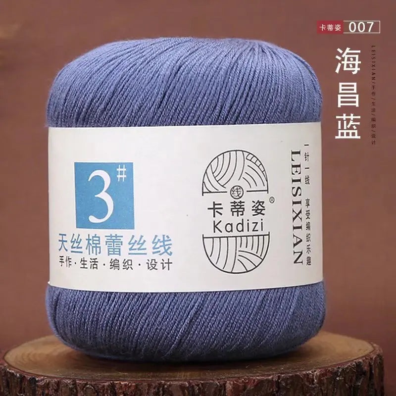 100 Percent Mercerized Cotton Lace Yarn for Hand Knitting and Crochet Arts Crafts