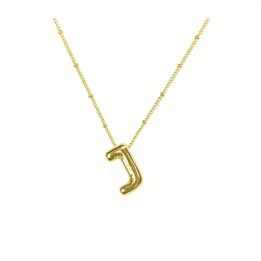 Delicate Bubble Letter Pendant Accessories Temperament Fashionable 26 English Letter Initials Pendant Necklace for Womens