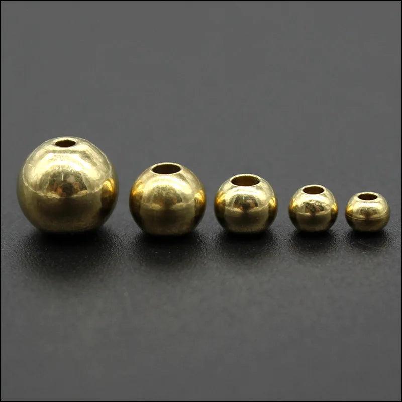 AHKNORMAILCUI 100pcs Original Brass Round Ball Space Beads 3 4 5 6 Bracelets Loose Charm Bead for DIY Necklace Jewelry Making