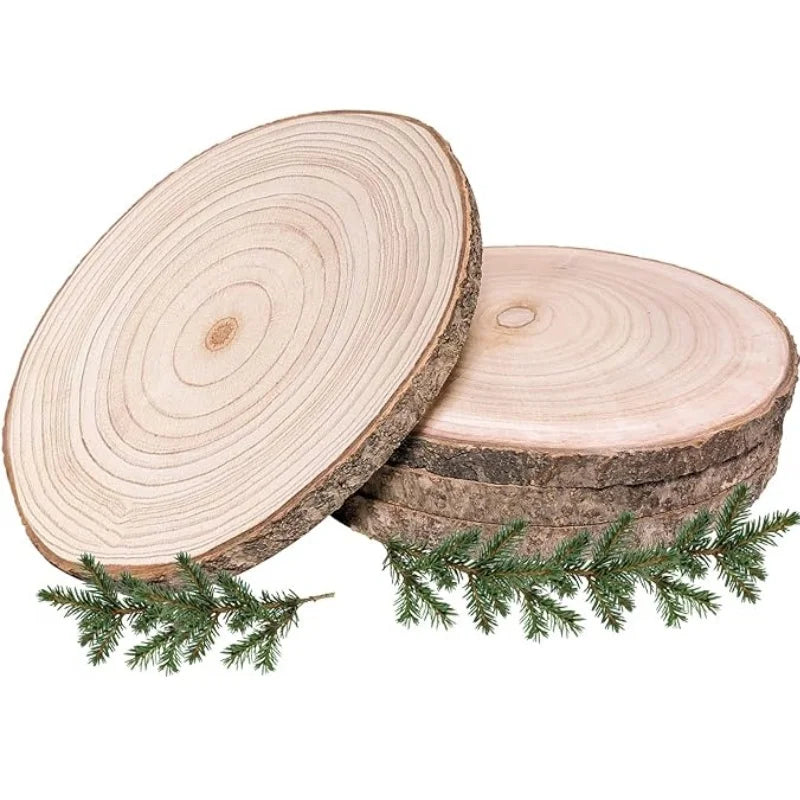 14-40cm Natural Wood Slices Round Pine Wood Slab Round Rustic Slices Weathered Log Disc Outdoor Country Barn Wedding Table Decor