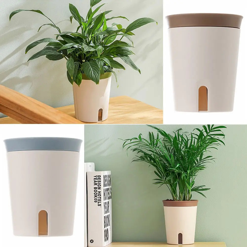 Self Watering Flower Pot Self-Absorbent Planter Plant Pot Hydroponic Water-free Plant Container Home Office Decor