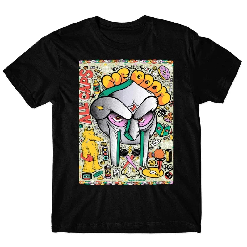 MF DOOM Rapper Graphic T Shirt Unisex Hip Hop Fashion Casual Short Sleeve Oversized Tee