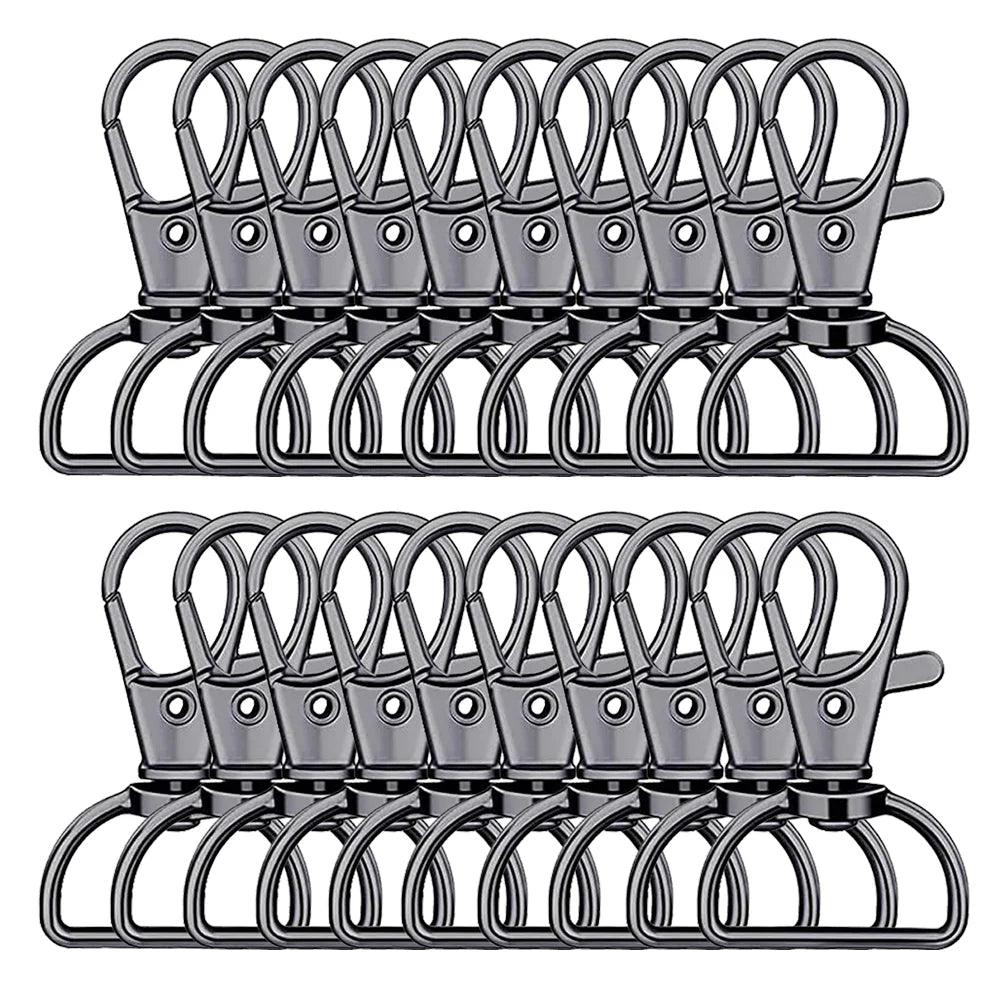 30-Pack Swivel Buckle Strap D-Ring Lanyard Spring Hook Keychain Clip Hook Metal Lobster Claw Clasp for Key Ring Hand Sewing