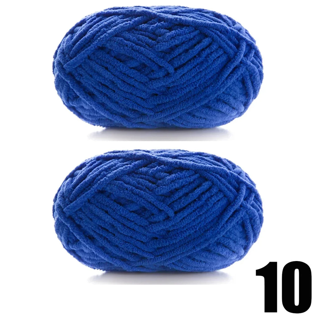 Thick Velvet Yarn 2pcs 50g Soft Chenille Knitting Yarn for DIY Scarves and Hats