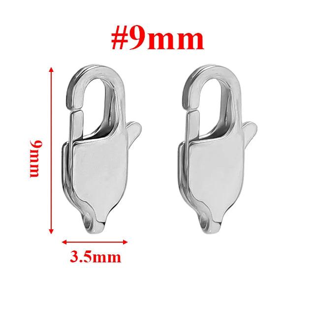10Pcs Stainless Steel Rectangle Lobster Clasps Necklace Hooks Bracelets Connector Findings DIY Chains Jewelry Making Supplies