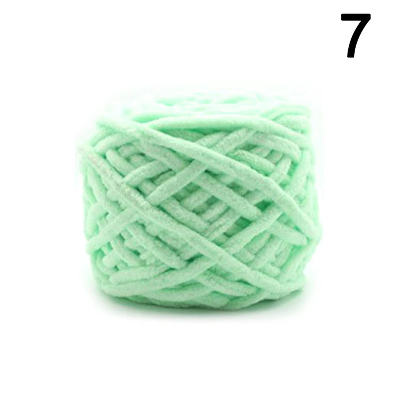 100g Chenille Knitting Chunky Yarn Soft Thick Ice Strip Line Hand Crochet Weaving Scarf Blanket Thread