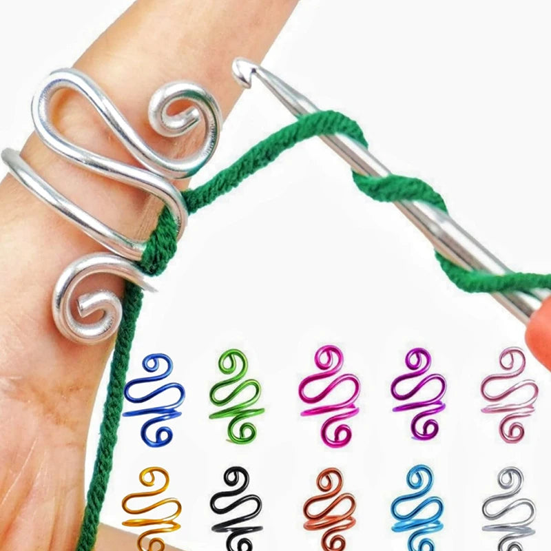 Handmade Crochet Tension Ring Adjustable Hook Ring Yarn Tension Ring For Crochet Lovers Sewing Knitting Accessories Crochet Tool