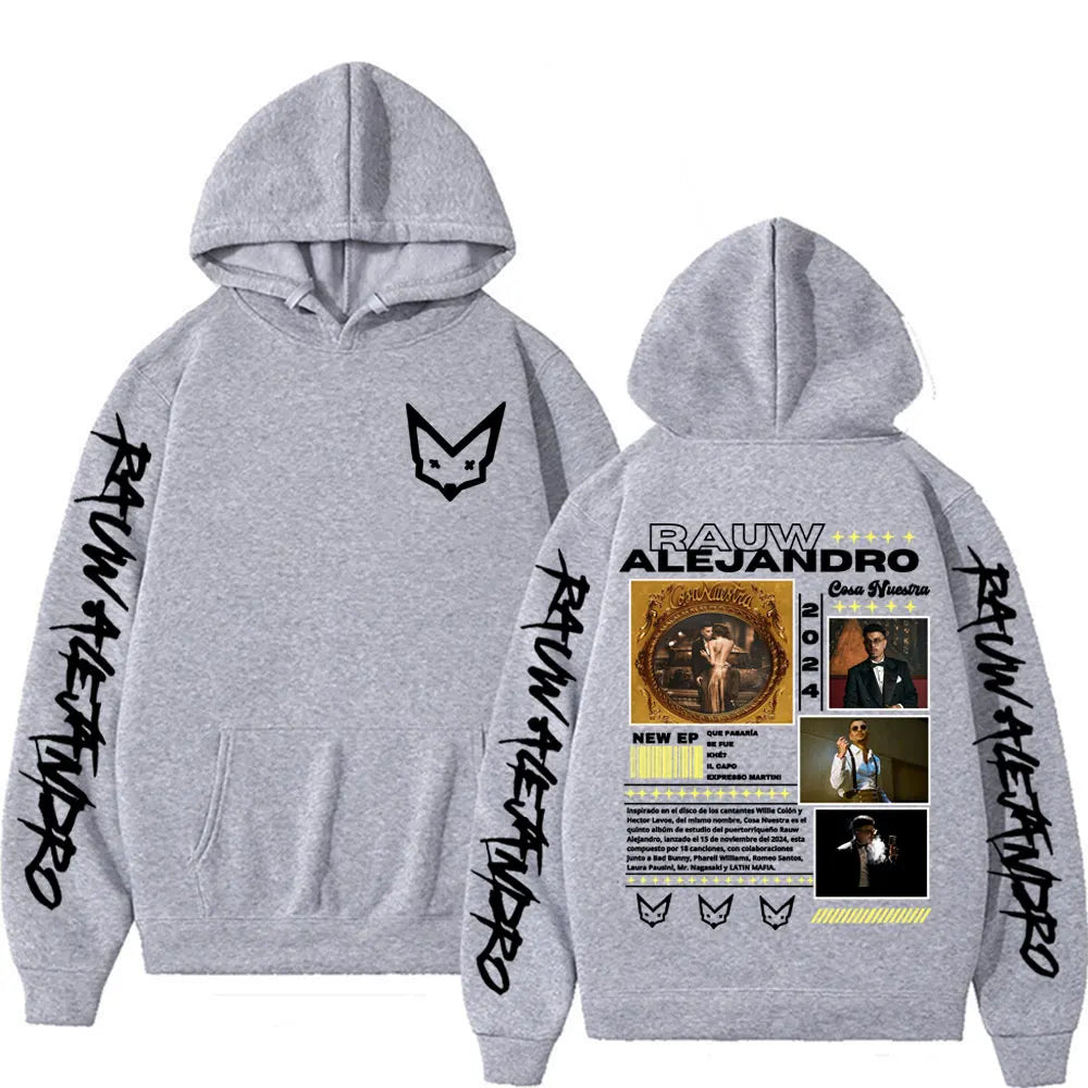 Singer Rauw Alejandro Cosa Nuestra Tour Merch Hoodies Men Women Casual Comfort Oversized Hoodie Hip Hop Style Fashion Sweatshirt