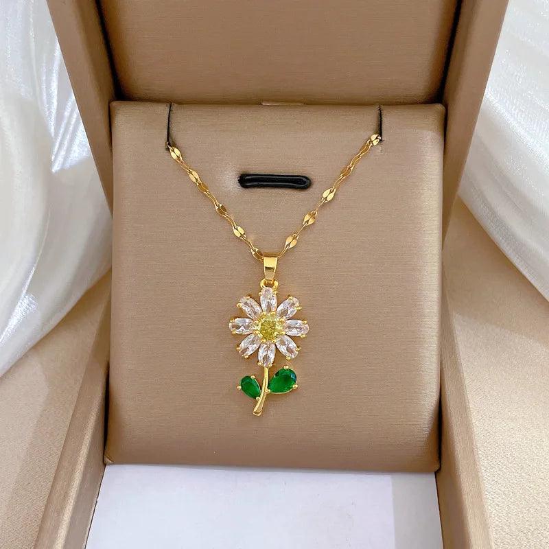 Stainless Steel Blue Hummingbird Pendant Necklace For Women Girls Fashion Clavicle Chain Choker Aesthetic Jewelry Birthday Gifts