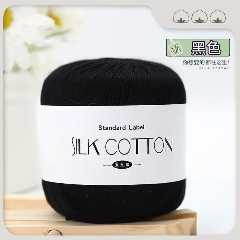 Silk Lace Cotton Milk Crochet Yarn 50g Soft Knitting Thread for Baby Hand Knitting Supplies