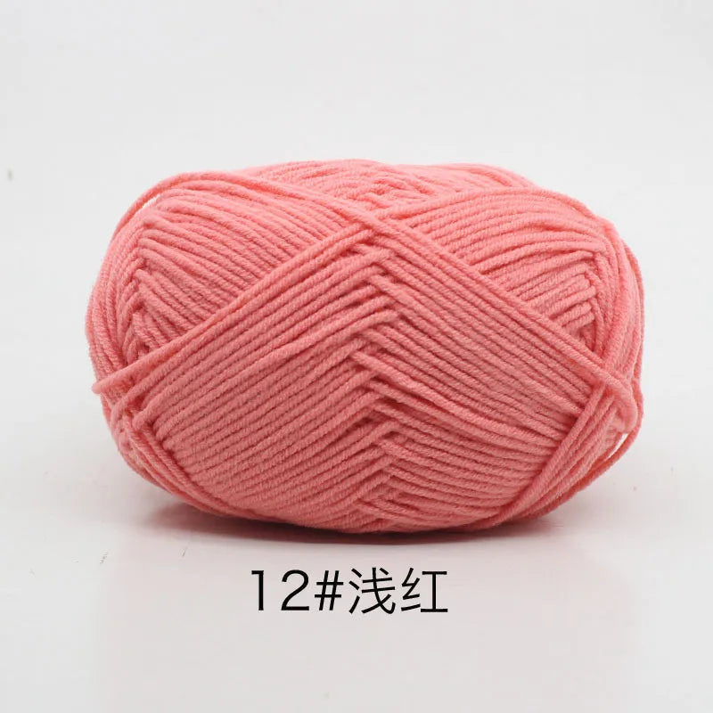 4ply Milk Cotton Knitting Yarn Set for Crochet Crafts and DIY Projects