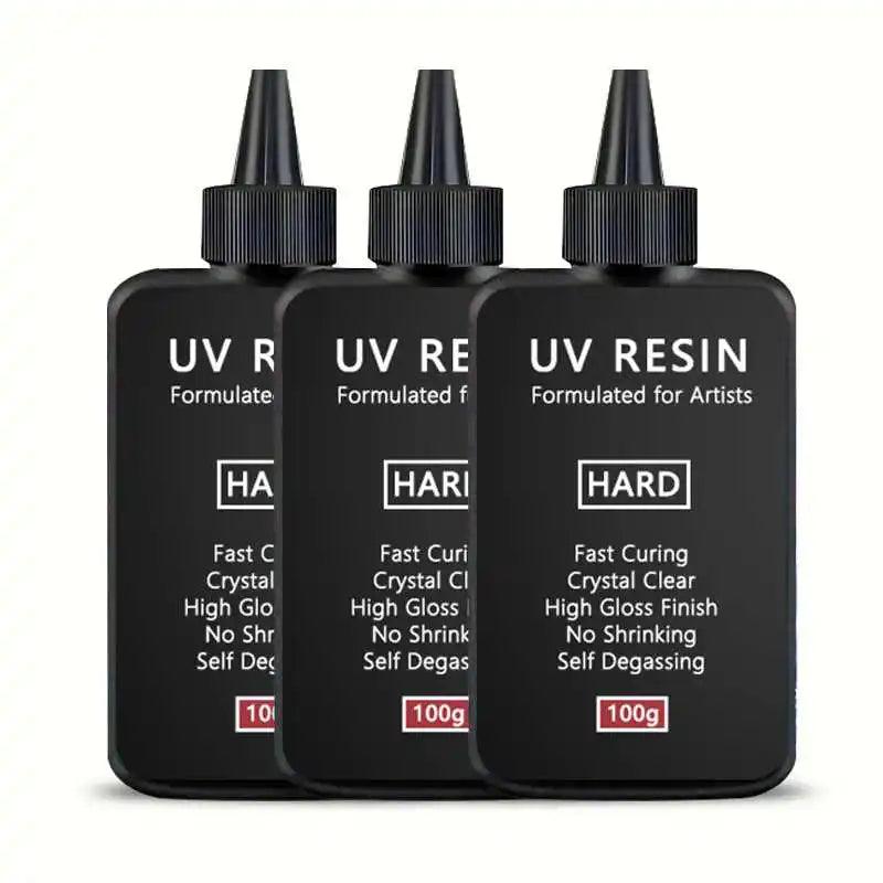 Crystal Clear Hard UV Resin Upgraded Formula Ultraviolet Fast Curing Resin for Jewelry Making, Hard Transparent Solar Cure Resin