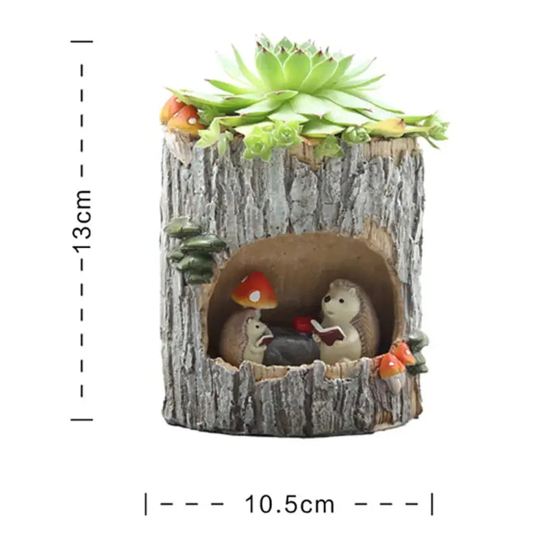 1pc Creative Cartoon Flowerpot Succulent Planter Lovely Green Plants Planter Flower Pot with Hole Home Garden Decoration Gift