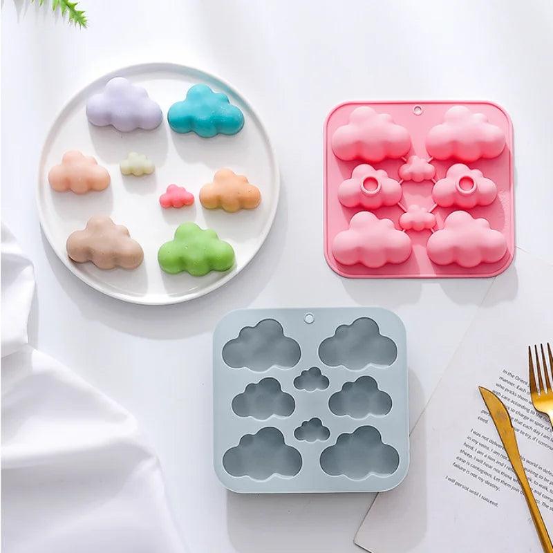 8 Cavities Cartoon Cloud Silicone Soap Mold DIY Candle Resin Plaster Making Set Chocolate Biscuit Cake Ice Mould Home Decor Gift