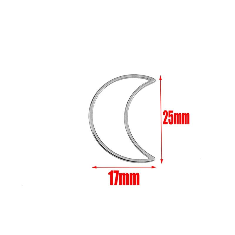 10pcs Stainless Steel Charms Connectors Hollow Frame Bezel Cross Moon for DIY Casting Necklaces Earrings Jewelry Making Supplies