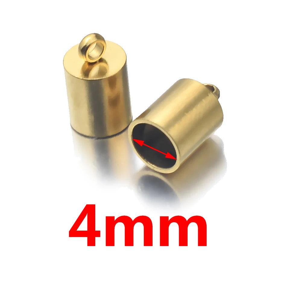 10pcs Stainless Steel Plated Gold Clasps Hooks Cords End Caps Cord for Jewelry Making Bracelet Necklace DIY Jewelry Findings