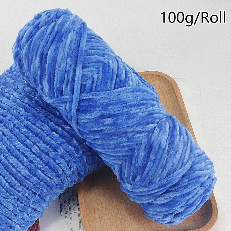 Chenille Gold Velvet Yarn Soft Warm Hand Knitted Crochet Thread for Scarves Hats and Sewing Accessories