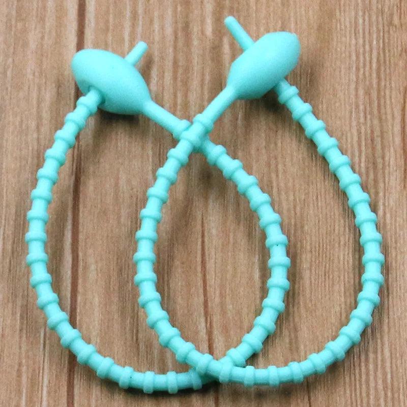 10Pcs/Lot 13 Color Silicone Reusable Bag Ties Twist Wire Fasten Cable Zip Tie Headset Data Line Universal Magic
