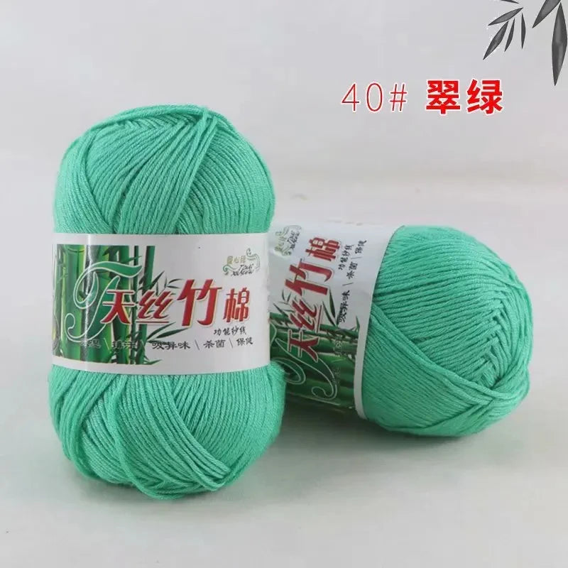 Bamboo Charcoal Cotton Yarn For Weaving 50g Ball DIY