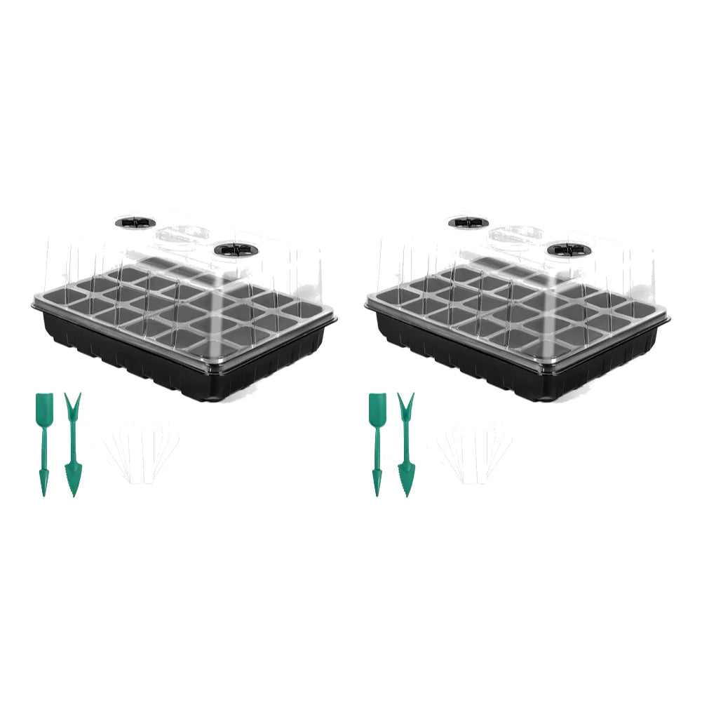 24/48 Holes Seed Starter Trays Vegetable Seedling Pots Seedling Tray with Humidity Dome Seed Germination Plant Pots Grow Box