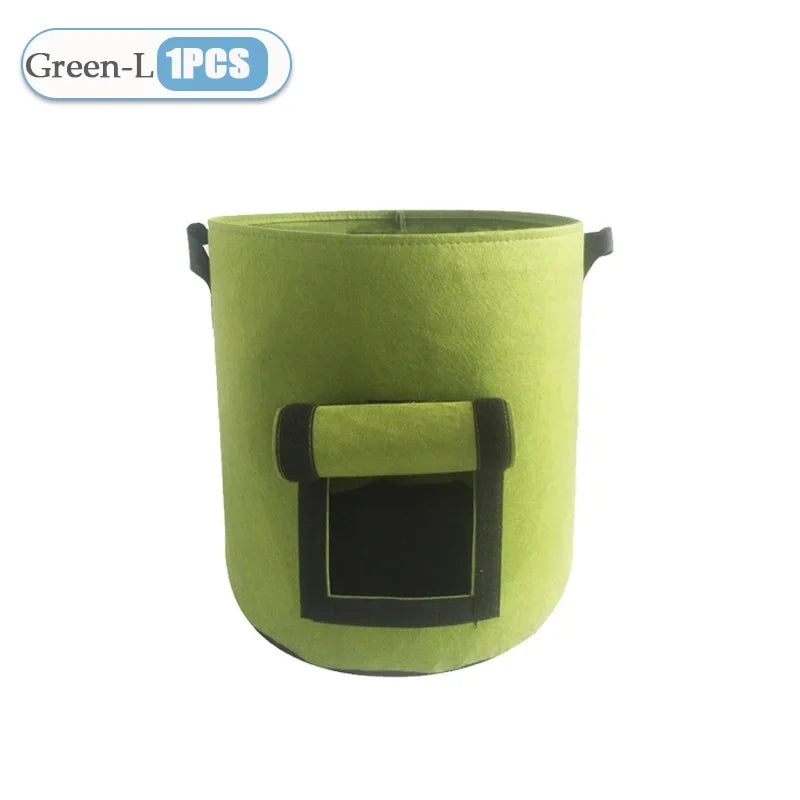 1-8PCS 5/10Gallon Felt Potato Planting Bag Large Diameter Vegetable Plant Seedling Bag Non-Woven Garden Potato Growing Bucket