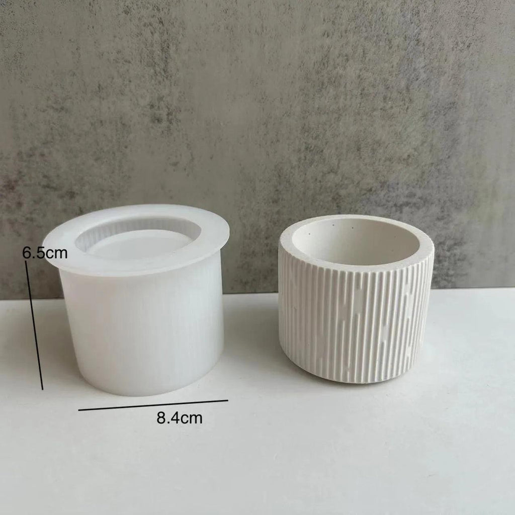 Gypsum Lined Candle Cup Silicone Mold DIY Concrete Circular Flowerpot Resin Mold