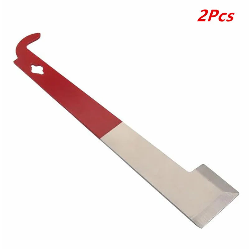 1Pcs Beekeeping Equipment Red 26.5cm Stainless Bee Hive Tool Frame Lifter and Scraper J Shape Hook Beekeeper Tool Scraping Knife