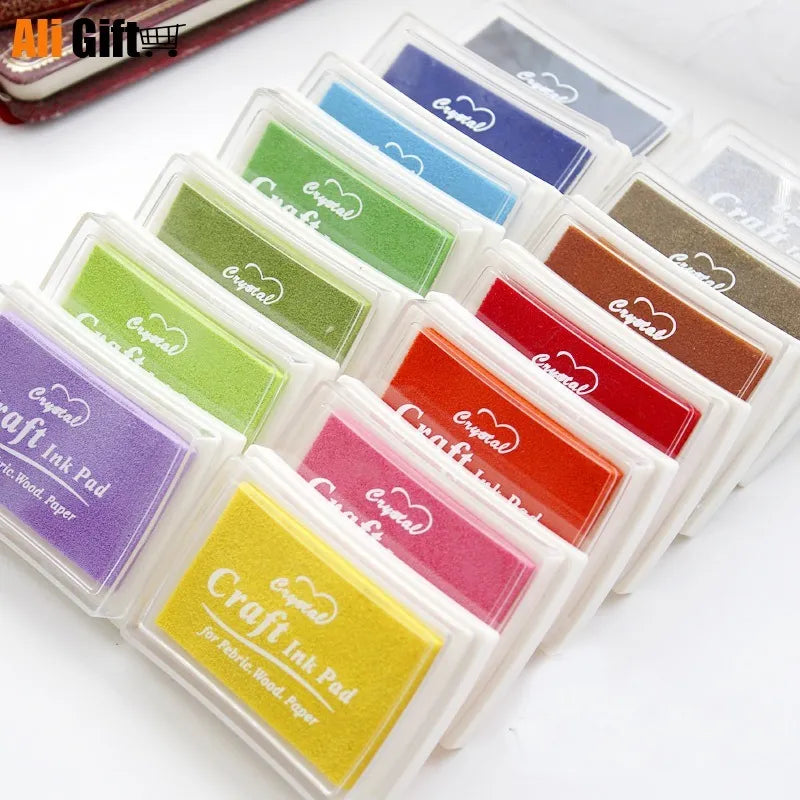 15 Colors Inkpad Handmade DIY Craft Oil Based Ink Pad Rubber Stamps Fabric Wood Paper Scrapbooking pad Finger Paint  Wedding