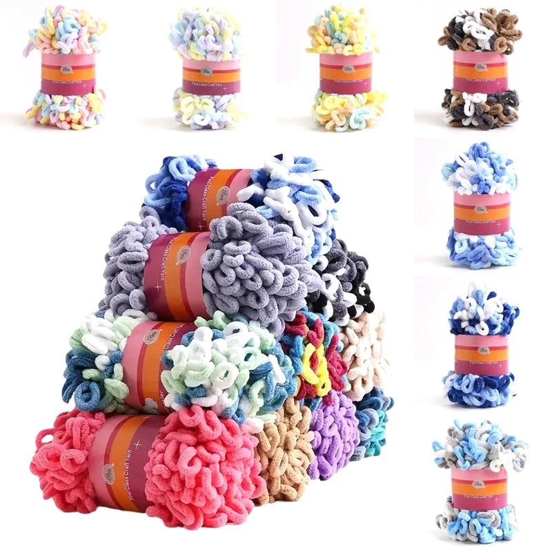 1pc 100% Polyester Finger Loops Yarn Hand-woven Thick Wool For DIY Knitting And Crocheting Blanket DIY Knitting Crafts Supplies