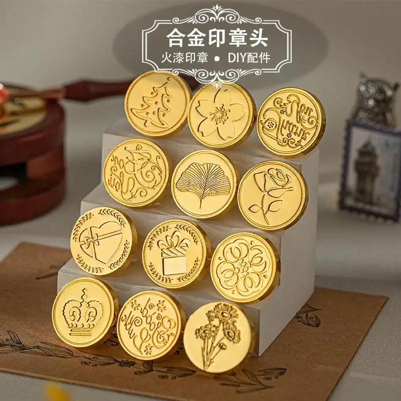 Wax Stamp Seal Wax Print Thick Copper Head Replacement Carved Sealing Tool Holiday Party Invitation Letter Wedding Decorative