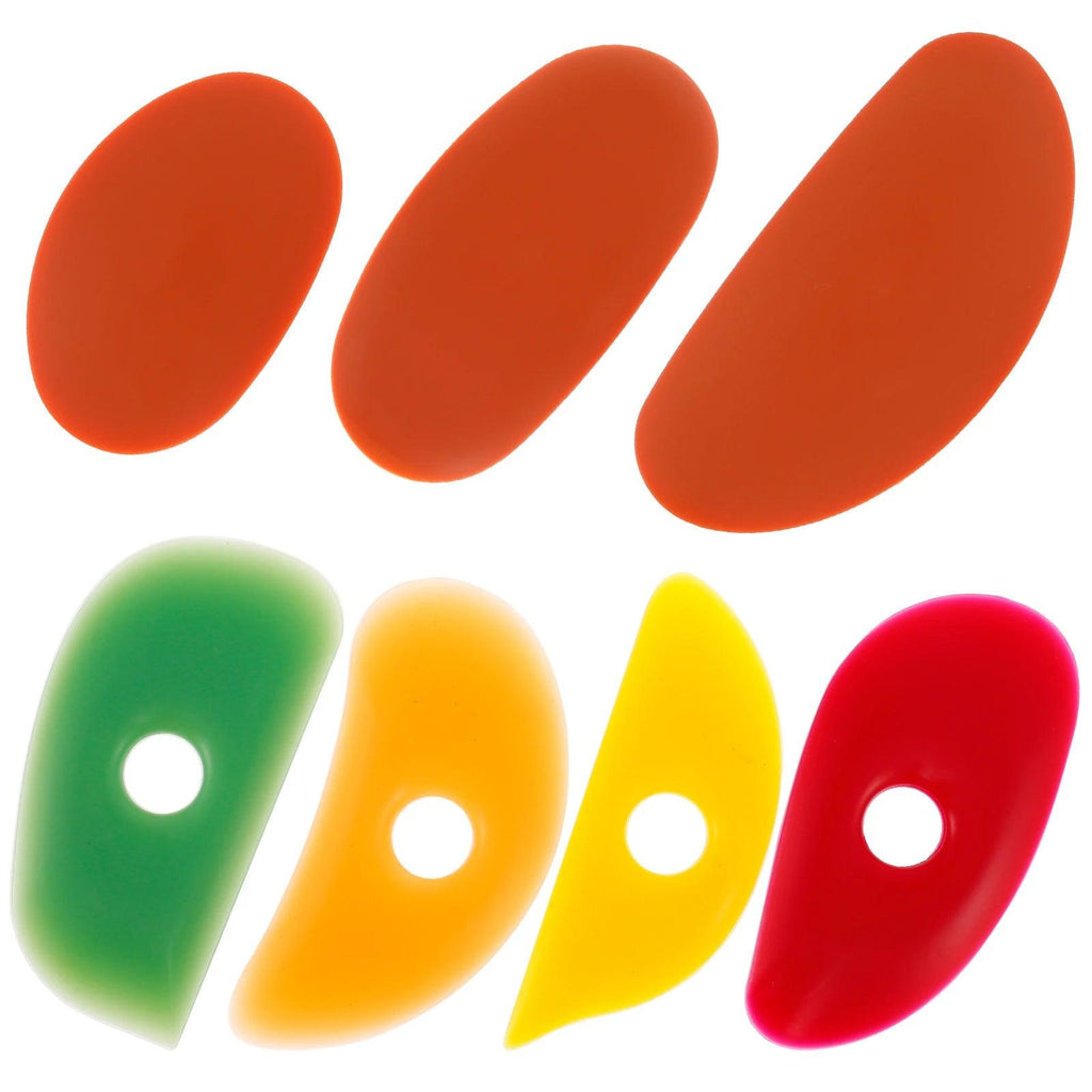 7Pcs Pottery Ribs Soft Silicone Ceramic Potter Rib Scraping Tool Ergonomic Arc Pottery Clay Ribs for Pottery Shaping Smoothing