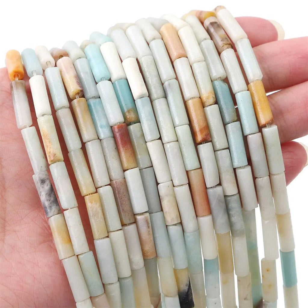About30pcs Natural Stone 4 * 13mm Pipe Loose Bead Bracelet Necklace Beading Accessories Handmade DIY Jewelry Accessories
