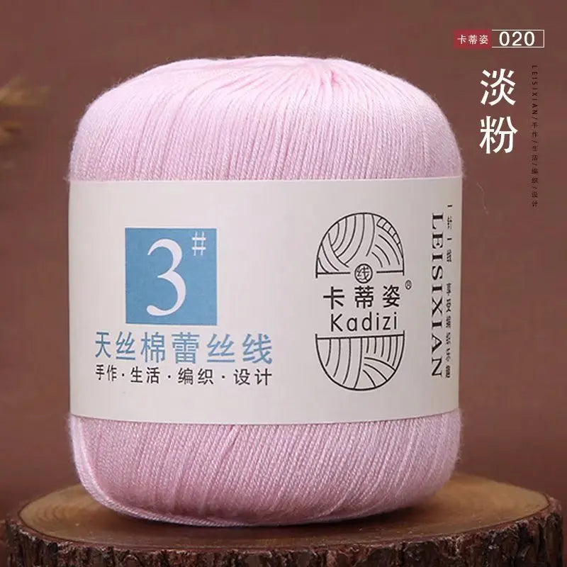 100 Percent Mercerized Cotton Lace Yarn for Hand Knitting and Crochet Arts Crafts
