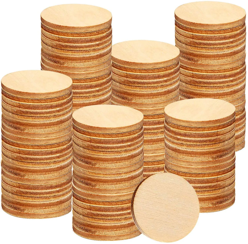 Diameter 1-10cm Natural Unfinished Round Wood Slices Circles Discs for DIY Wood Craft Painting Christmas Ornament Decoration