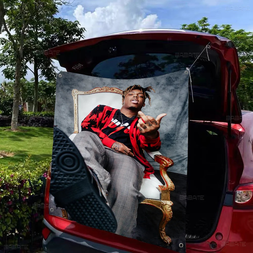 Hip-Hop J-Juice W-WRLD Cartoon Flag Art Science Fiction Room Home Decor Wall Hanging Home Decor Banner