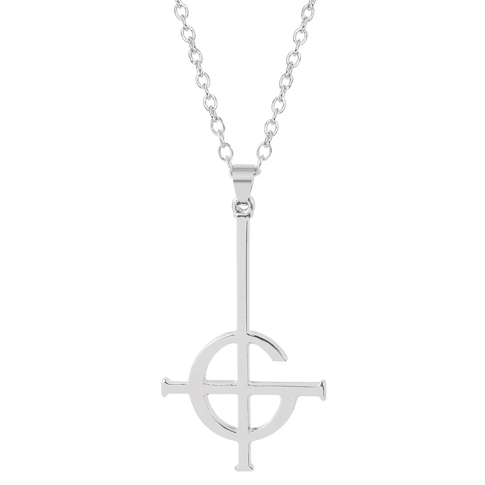 Ghost Nameless Band BC Stainless Steel Necklace Ghoul Cross Chain Musical Band Mask Grucifix Necklaces Jewelry Collar De ghost