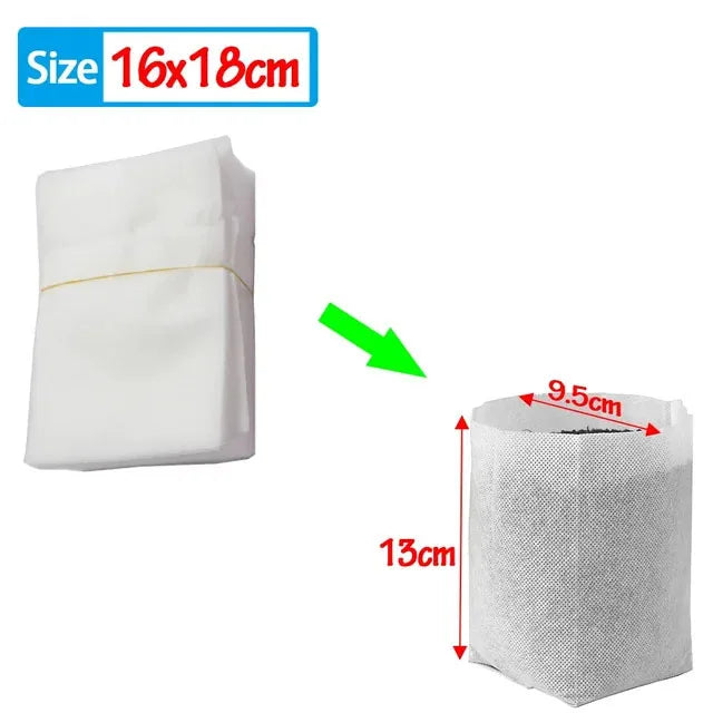 100Pcs Biodegradable Nursery Bag Plant Grow Bags Non-woven Fabric Seeds To Sow Flower Pots For Gardening Accessories