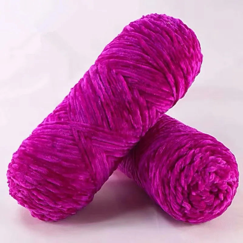 DIY Soft Chenille Yarn for Knitting and Crochet 100g 130M Polyester Velvet Amigurumi Dolphin Baby Plush