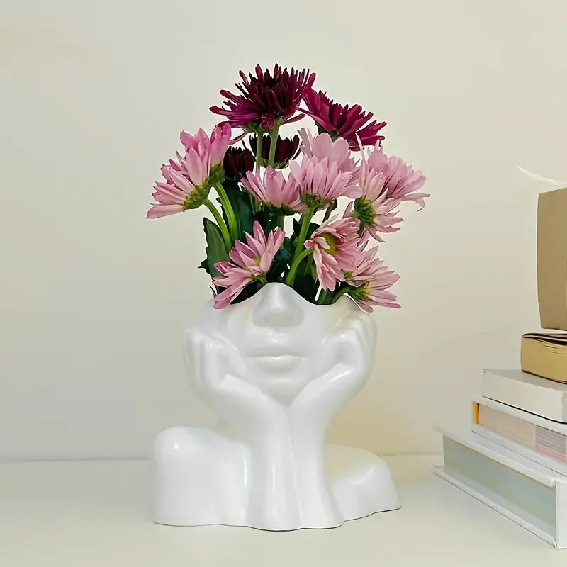 Creative American Face Holding Vase Decoration Living Room Flower Arrangement Dried Flower Table Decoration Home Decoration